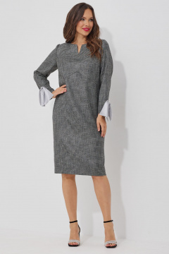 Платье нарядное прямое из текстиля с люрексом Магия моды 2504 серый - фото 1