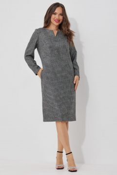 Платье нарядное прямое из текстиля с люрексом Магия моды 2504 серый - фото 2