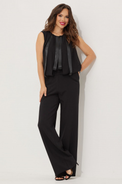 Элегантный жакет и юбка из фактурного трикотажа эффект бархата Магия моды 2521 черный - фото 5