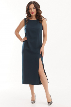 Нарядное платье и блуза из струящейся органзы Магия моды 2529 изумрудный - фото 3