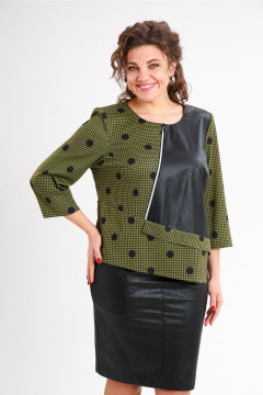 Блуза, юбка Rishelie 977 зеленый-черный-1 - фото 4