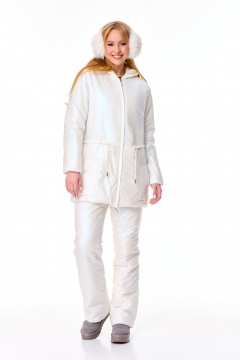 Брюки утепленные и утепленная куртка из плащёвки T&N 7598 молочный_перламутр - фото 5