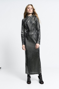 Платье с сборкой и мидиЮбкой из трикотажа с потайной молнией MilMil 1162 Флорида - фото 3