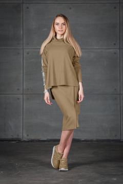 Современный комплект джемпер и юбка из трикотажа «лапша» GlasiO 3047- - фото 1