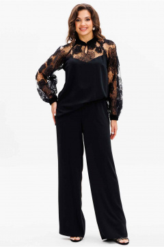 Костюм женский свободный из блузы и брюк палаццо Mislana 1166 - фото 1