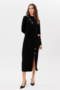 Полуприлегающее платье с асимметричным рельефом и разрезом Fantazia Mod 5024 - фото 3