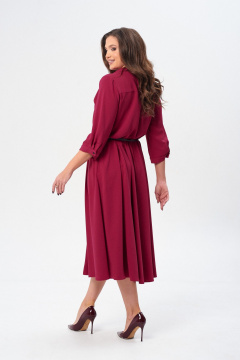 Платье из вискозной ткани с кокетками и рукавом ¾ TVIN 7882 малина - фото 5