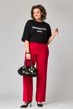 Демисезонный костюм 3 предмета с жакетом и футболкой Твой имидж 2077 красный - фото 4