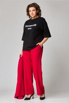 Демисезонный костюм 3 предмета с жакетом и футболкой Твой имидж 2077 красный - фото 3