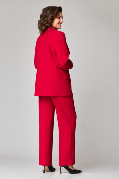 Демисезонный костюм 3 предмета с жакетом и футболкой Твой имидж 2077 красный - фото 2