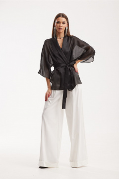 Нарядный комплект блуза, топ-бандо и брюки из органзы N.O.W. 1507 - фото 3