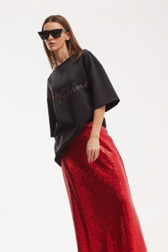 Нарядный комплект блуза и юбка из трикотажа с запАхом N.O.W. 1510 - фото 5