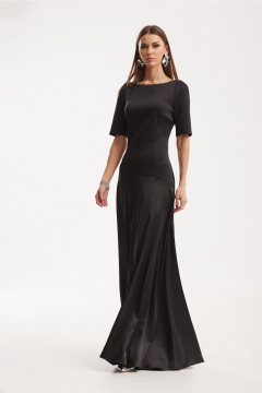 Платье атласное с рукавом ¾ и эффектными вставками N.O.W. 1518 - фото 1