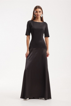 Платье атласное с рукавом ¾ и эффектными вставками N.O.W. 1518 - фото 4