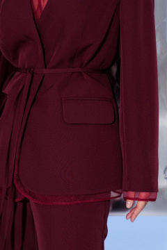Костюм 2-ка женский приталенный из костюмной ткани Mubliz 232 бордо - фото 3