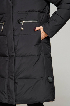 Пальто стеганое зимнее прямого силуэта из текстиля Beautiful&Free 6297 черный - фото 4