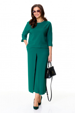 Костюм из текстиля юбка-брюки и блуза на каждый день Taita plus 2438 бирюза - фото 2