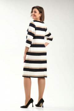 Платье из трикотажа в полоску круглый год на 3/4 рукав Fortuna ШЖ 636 новое - фото 3