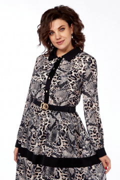 Платье отрезное по талии с воланами и атласной планкой Matini 3.1694/1 - фото 4