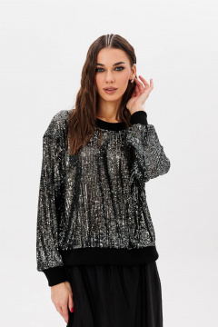 Нарядный костюм из пайеточного свитшота и макси-юбки Fantazia Mod 5054 - фото 3