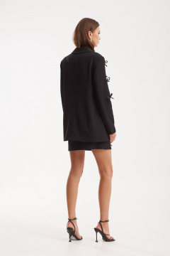 Бежевый комплект жакет, юбка и блуза в стиле нарядный N.O.W. 1511 - фото 2