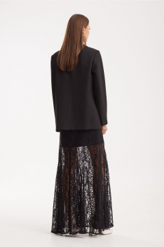 Черный комплект жакет, топ и юбка из кружевного полотна N.O.W. 1525 - фото 2