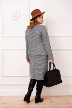 Комплект из атласа: платье с пуговицами и жакет с разрезом AGATTI 5653 - фото 2