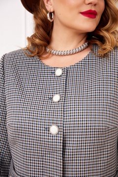 Комплект из атласа: платье с пуговицами и жакет с разрезом AGATTI 5653 - фото 4