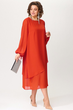 Двойное платье из шифона с асимметричным низом и съемным украшением Angelina & Сo 1198 - фото 4