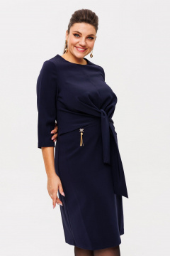 Платье приталенного силуэта из вискозы с цепочкой Anelli 1369 темно_ирисовый - фото 3