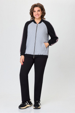 Демисезонный комплект брюки и жакет из текстиля для повседневной одежды DaLi 5729.2 серый - фото 1