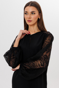 Длинное платье из хлопка с полупрозрачными рукавами и разрезами Kivviwear 4253.01 - фото 5