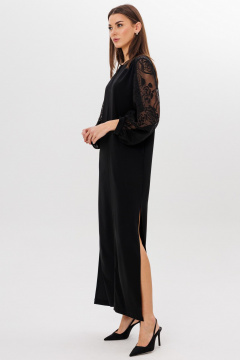 Длинное платье из хлопка с полупрозрачными рукавами и разрезами Kivviwear 4253.01 - фото 4