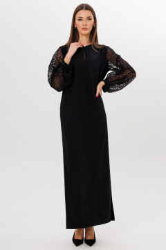 Длинное платье из хлопка с полупрозрачными рукавами и разрезами Kivviwear 4253.01 - фото 2