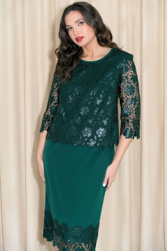 Нарядный комплект юбка и джемпер из вышитого кружевом материала Lissana 4851 - фото 5
