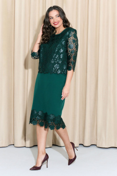 Нарядный комплект юбка и джемпер из вышитого кружевом материала Lissana 4851 - фото 3
