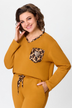 Демисезонный костюм из трикотажа с брюками и джемпером Svetlana-Style 2034 горчица - фото 3