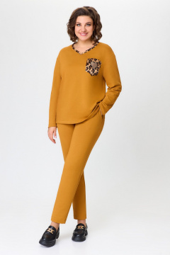 Демисезонный костюм из трикотажа с брюками и джемпером Svetlana-Style 2034 горчица - фото 1