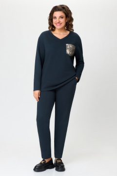 Демисезонный спортивный костюм из трикотажа с узкой талией Svetlana-Style 2034 графит - фото 3