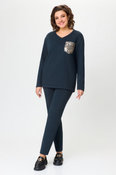 Демисезонный спортивный костюм из трикотажа с узкой талией Svetlana-Style 2034 графит - фото 1