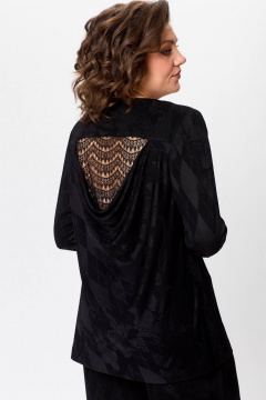 Нарядный комплект из трикотажного блузона с драпировкой и брюками Koketka i K 1244 - фото 5