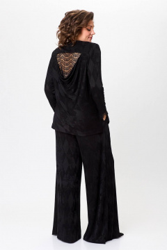 Нарядный комплект из трикотажного блузона с драпировкой и брюками Koketka i K 1244 - фото 4