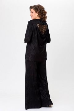 Нарядный комплект из трикотажного блузона с драпировкой и брюками Koketka i K 1244 - фото 2