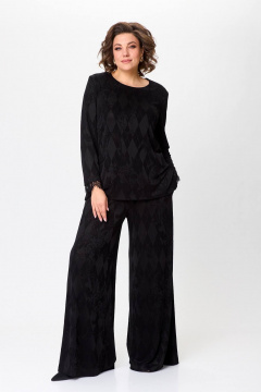 Нарядный комплект из трикотажного блузона с драпировкой и брюками Koketka i K 1244 - фото 1