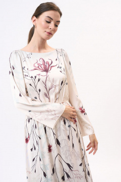 Платье нарядное из текстиля с мультиколор и молочным цветом Art Ribbon M1039P - фото 4