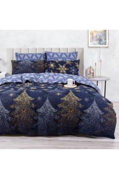 Комплект постельных принадлежностей из хлопка синий 1,5-спальный АРТПОСТЕЛЬ 500 северная_корона - фото 3