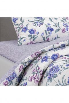 Постельный комплект поплин хлопок фиолетовый евро с карманом АРТПОСТЕЛЬ 900 незабудка - фото 3