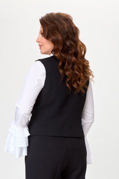 Жилет женский двубортный узкий с асимметрией текстиль Svetlana-Style 1965 черный - фото 2