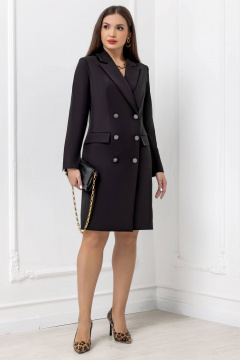 Платье-пиджак из текстиля с воротником и карманами Gold Style 2656 черный - фото 4