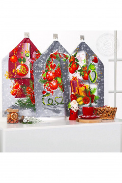 Полотенца рогожка хлопок 3 шт в насыщенных оттенках АРТПОСТЕЛЬ НЗ_ПКР45.60 подарки - фото 1